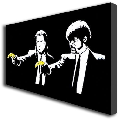 boxprints Banksy Pulp Fiction Banana Graffiti Kunstdruck auf Leinwand 003