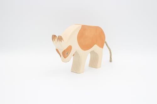 Holzspielwaren Ackermann Stier aus Holz – Bauernhof Holzspielzeug, aus Schwäbischer Handarbeit (100% ökologisch)