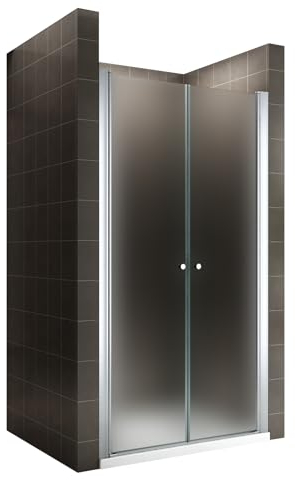 i-flair Duschtür LIMA mit Pendeltüren, 104x185 cm Verstellbereich von 104-108 cm Höhe: 185 cm Nischentür Duschabtrennung aus satiniertem 6mm NANO ESG Sicherheitsglas - DTF 185