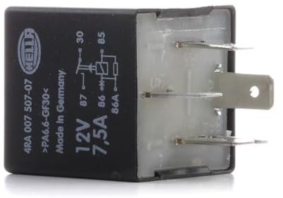 HELLA 4RA 007 507-071 Relais, Arbeitsstrom - 12V - 5-polig - Schaltbild: X | Stecker: X - Schließer - Farbe: schwarz - ohne Halter
