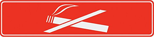 Metafranc Klebeschild Symbol: Rauchen verboten - 200 x 48 mm / Beschilderung / Infoschild / Verbotsschild / Rauchverbot / Nicht-Raucher-Bereich / 500780