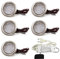 FuturaTrends vislux 5er Set LED Möbelleuchte Einbaustrahler Edelstahl Gebürstet flach 3W warmweiß 3200K 200lm 12V + 15W LED Trafo 230V für das Wohnzimmer, Küche und Bad