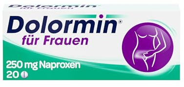 Dolormin® für Frauen bei Menstruationsbeschwerden mit Naproxen – bei Regelschmerzen und Krämpfen – 20 Tabletten