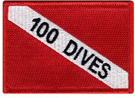 Aufnäher zum Aufbügeln, Motiv: 100 Dives, bestickt, zum Aufbügeln