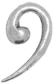Anstecknadel aus Zinn, Musik, Bass, Notenschlüssel