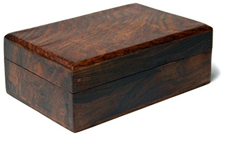 Something Different - Scatola porta gioie per tarocchi in legno liscio. PORTA GIOIE CHIAVI SCATOLE SCRIGNO Marrone