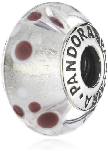 PANDORA Damen-Charm Muranoglas Silber/schwarz mit Sterlingsilber 790692