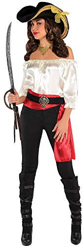 (PKT) (840533-55) Adult Ladies Pirate Blouse Ivory (Standard)