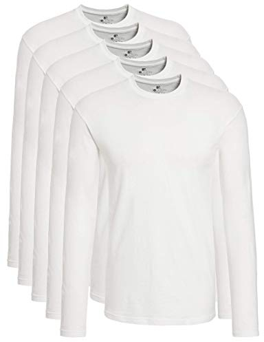 Lower East Men's LE133 Long-Sleeved Shirt, White, 3XL (Pack of 5)