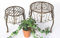 DanDiBo Blumenhocker Metall Braun Rund 2er Set Blumenständer 140129 Beistelltisch Pflanzenständer Klein