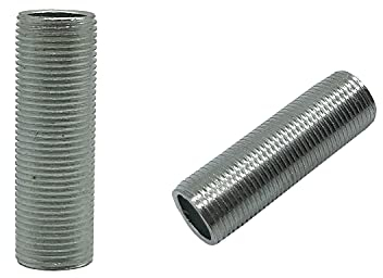 10 Stück Gewinderohr M13x1 Länge 40mm FE verzinkt, Lampenrohr, Anschlussrohr ISO-Feingewinde DIN 13-5