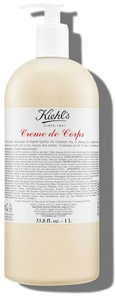 Kiehl's Creme de Corps, Rich, Luscious Body Lotion, with Cocoa Butter and Shea Butter for Fast Absorbing Hydration, Skin Feels Soft and Smooth, Suitable for All Skin Types - 33.8 fl oz /1 Liter Pump