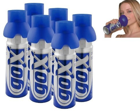PACK de 6 latas de oxígeno puro 6 litros - Booster su capital salud - marca GOX