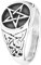 etNox hard and heavy Pentagram Unisex Ring silberfarben M Edelstahl Gothic