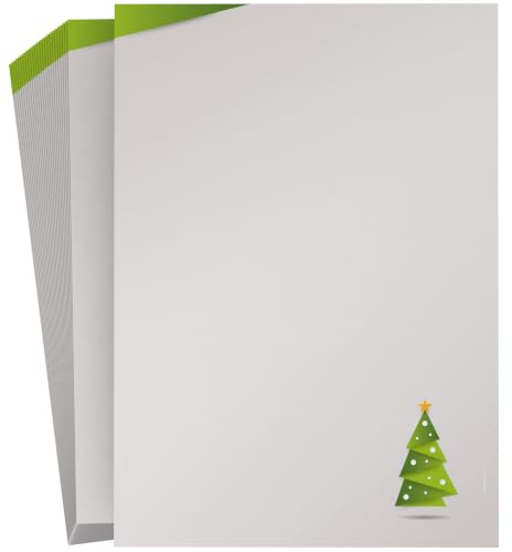 Weihnachtsbriefpapier 100 Blatt A4 | Weihnachtsorigami GRÜN | 90g/m² | Laser/Ink/Copy/Hand | Made in Germany | inkl. Textvorlagen-Download