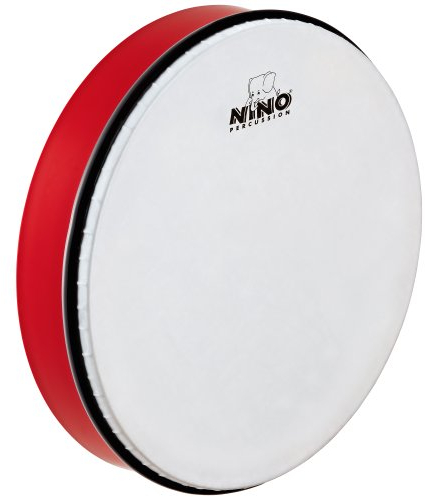 Nino Percussion Hand Drum Instrument - Sehr Große Handtrommel für Kinder ab 5 Jahren - Durchmesser 12 Zoll (ca. 30,5 cm) - Kunststoff, Rot (NINO6R)
