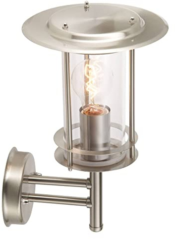 Brilliant Lampe York Außenwandleuchte stehend edelstahl | 1x A60, E27, 40W, geeignet für Normallampen (nicht enthalten) | IP-Schutzart: 44 - spritzwassergeschützt