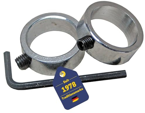 BEST SPORTING Stellring 30mm für Hantelscheiben, Sackkarre oder Bollerwagen I 2 Stellringe 30mm in Top-Qualität für Achse 30mm oder Edelstahlrohr 30mm I Klemmring I Klemmringe 30mm