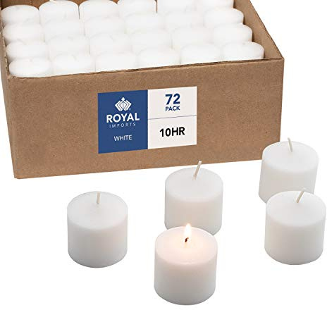 White Votive Candles Unscented Candles for Wedding Centerpieces Pack of 72 Dripless Wax for Parties, Aromatherapy, Devotional, Home Décor, Spas & Holiday Gifts – Royal Imports