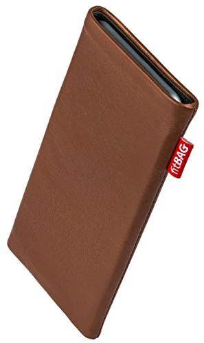 fitBAG Beat Cognac Handytasche für Apple iPhone 5 / 5s / SE 16GB 32GB 64GB Tasche aus Echtleder Nappa mit Microfaserinnenfutter | Hülle mit Reinigungsfunktion | Made in Germany