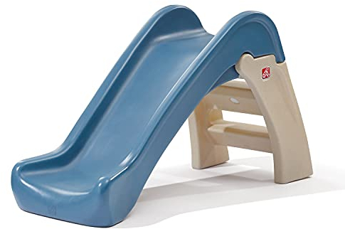 Step2 Play & Fold Kinderrutsche in Grau/Blau | Faltbare Rutsche für Kinder ab 18 Monate | 103 cm Rutsche aus Kunststoff