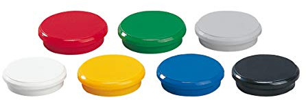 Dahle Magnet (Haltekraft: 3 N = 300 g), 24 mm, Mehrfarbig, 10 Stück