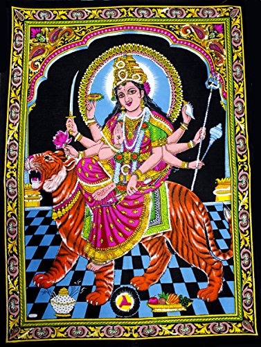 Lungta importen Huge Baumwolle Stoff Durga MA Göttin Yoga 109,2 x 76,2 cm Tapisserie