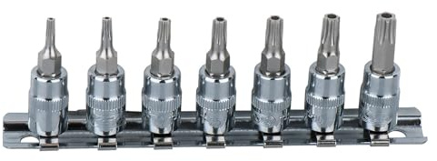 KS Tools 918.1460 1/4 CHROMEplus Bit-Stecknuss-Satz TX, Bohrung, 7-tlg. TB10-TB40