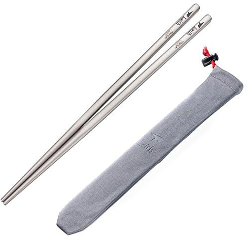 Keith Ti5622 Titanium Chopsticks, Lightweight, Square, 6.8x6.8x235mm, Hand Wash Only