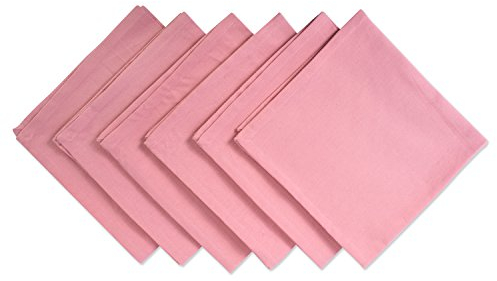 DII Solides Pastell-Servietten-Set, Baumwolle, maschinenwaschbar, 50,8 x 50,8 cm, rosa Sorbet, 6 Stück