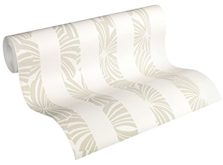 Esprit Vliestapete Play in Summer Tapete gestreift 10,05 m x 0,53 m creme grau Made in Germany 327601 32760-1