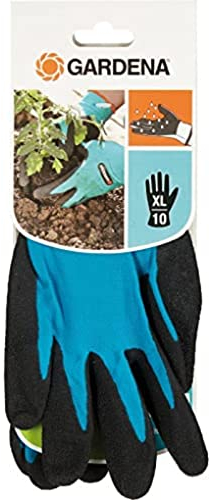 Gardena Garten- und Bodenhandschuh: Gartenhandschuhe für grobe Garten- und Bodenarbeiten, Größe 8/M, atmungsaktiv, wasserresistent dank Latexbeschichtung, optimaler Grip und Schutz (206-20)