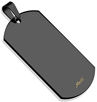 Bungsa Erkennungsmarke Gravierbares Dog Tag ID Platte Edelstahl Gold schwarz roségold Männer (Militär Gravur Armee Hundemarke Halskette Kettenanhänger Pendant Anhänger Chirurgenstahl Damen Herren)