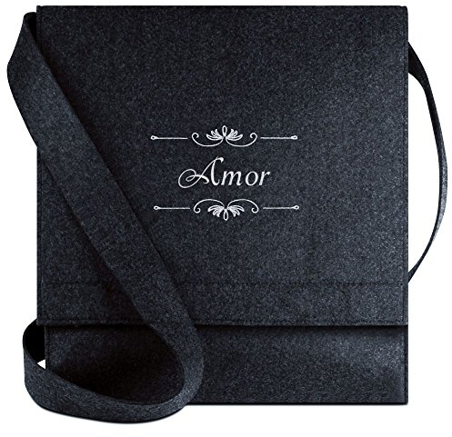 Halfar® Tasche mit Namen Amor Bestickt - personalisierte Filz-Umhängetasche