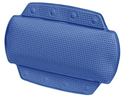 Spirella Badewannenkissen Alaska Blau mit 8 Saugnäpfen antibakteriell, rutschhemmend 23 x 32 cm waschbar, Made in Germany