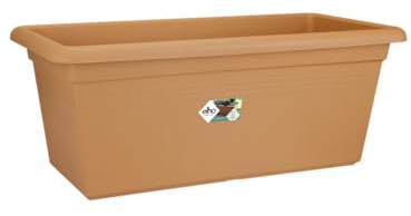 Elho Green Basics Garden Xxl 80 - Fioriera per Esterno - Ø 77.0 x H 34.5 cm - Marrone/Mild Terra