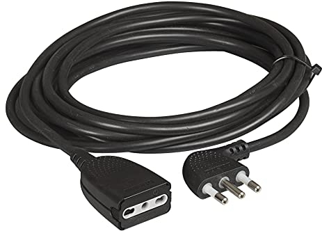 BTicino 2528N Prolunga Domestica con Spina 16A e Presa Bipasso 10/16A, 5 Metri, 3500 W, 250 V, Nero