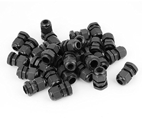 Sourcingmap 36 Pcs Black PG9 Plastic Connector Gland for 4mm-8mm Cable