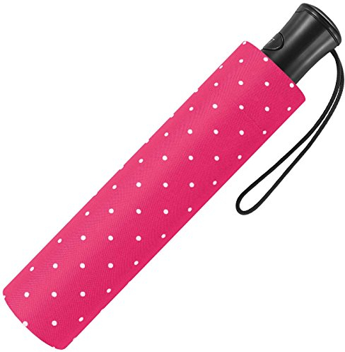 Mini-Taschenschirm Damen Flash Auf-Automatik - Dots (pink)