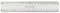 JPC 950225 Flachlineal, 200 mm aus Plastik mit Griff