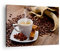 Bilder auf Leinwand Kaffee schwarz Frühstück Schokolade Leinwandbild 70x50cm Wandbilder Dekoration Wohnzimmer Schlafzimmer Deko Klein Wanddeko Bild Wand Kunstdruck Art Wall Decor Canvas AA70x50-2152