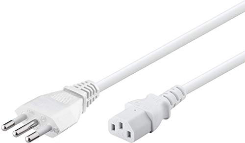Goobay 96044 Cavo Alimentazione Italia, Bianco, 1.8m Lunghezza del Cavo