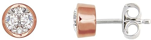 XENOX Ohrringe XS7028R Damen Ohrstecker Silver Circle rosé Sterling-Silber 925 Rose weiß Zirkonia