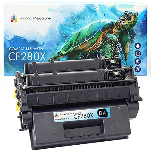 Printing Pleasure 2 Toner kompatibel zu CF280X 80X für HP LaserJet Pro 400 M401A M401D M401DN M401DNE M401DW M401N MFP M425DN MFP M425DW - Schwarz, hohe Kapazität
