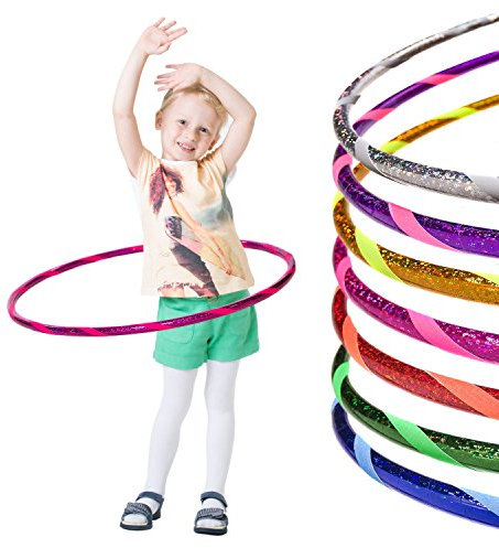hoopomania Glamour Hula Hoop Reifen Aro de Gimnasia para niños, Infantil, Rosa Brillante, Ø70cm