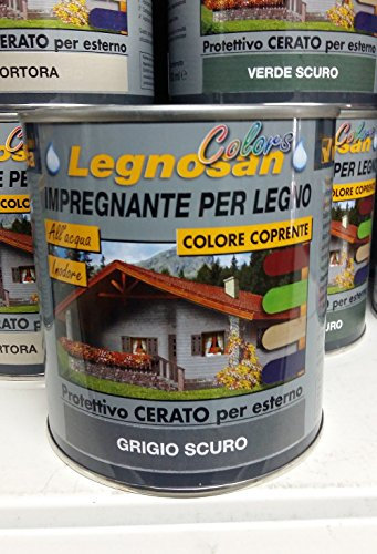 Veleca Legnosan Colors Impregnante all'acqua per legno 750ml (Grigio Scuro)
