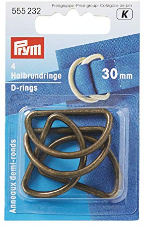 Prym 30 mm 555232 Halbrundringe altmessing, Polyester, Brass