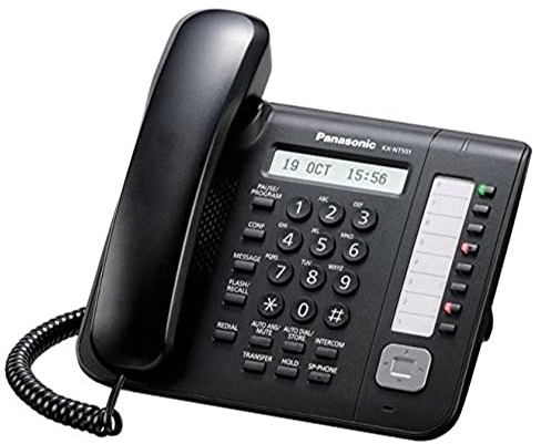 Panasonic KX-NT551 – Kabelgebundenes Telefon, schwarz, mit LCD-Anzeige – IP-Telefon (LCD, schwarz)