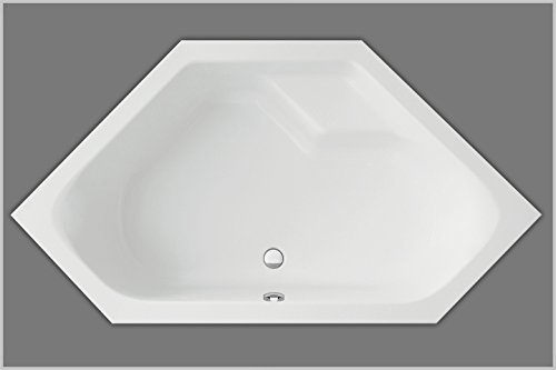 Eckbadewanne 145 x 145, eckige Variante, aus Acryl, Farbe weiß