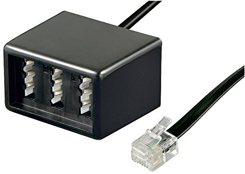 5er Set goobayTelefon Adapter (RJ11 Stecker auf TAE Buchsen NFF) schwarz